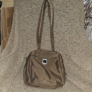 RONCATO-90's Vintage Brown Nylon Shoulder Bag-Medium-Near Mint Pre-Owned